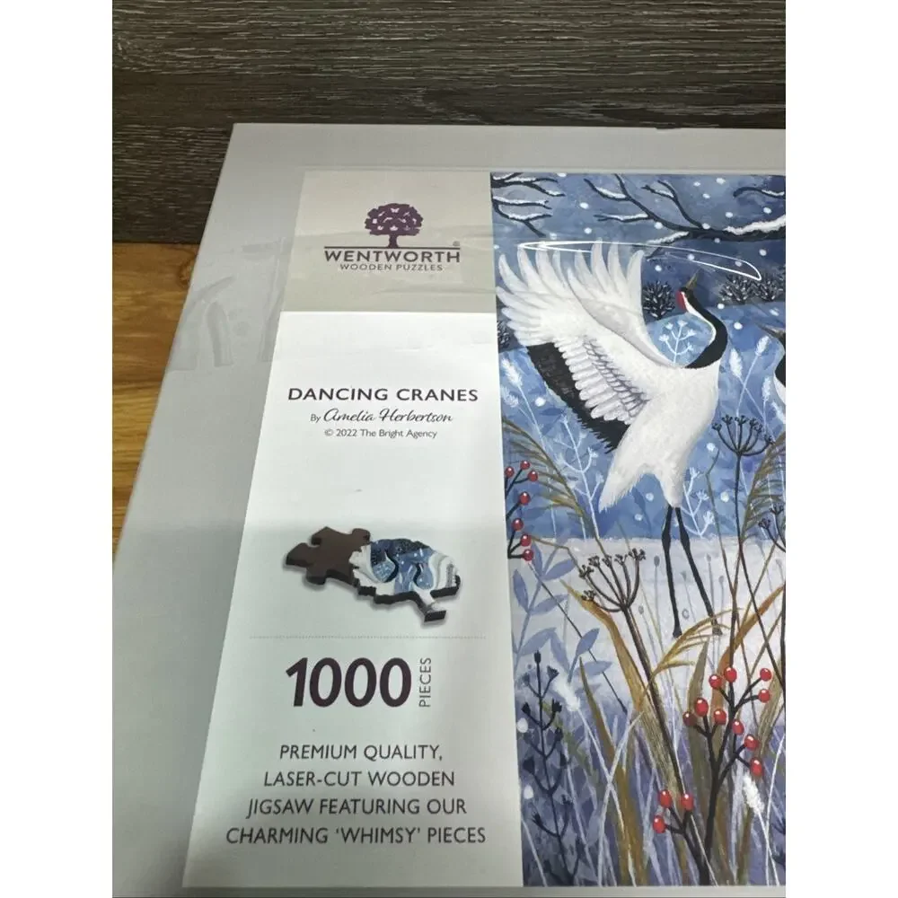 Wentworth Wooden Dancing Cranes Jigsaw Puzzle 1000 Pieces~Complete